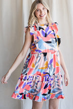 Load image into Gallery viewer, Jodifl Blush Floral Printed Dress with Ruffled Cap Sleeves Dresses Jodifl   
