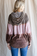 Load image into Gallery viewer, Jodifl Dip Dyed Velvet Hooded Top in Mauve Mix  Jodifl   
