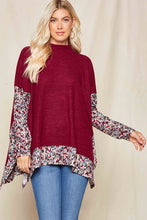 Load image into Gallery viewer, Burgundy Poncho Top with Zig Zag Contrast Top Beeson River   

