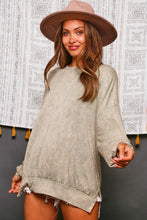 Load image into Gallery viewer, Loose Fit Mineral Wash Top in Olive  Fantastic Fawn   
