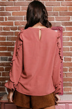 Load image into Gallery viewer, Oddi Rose Tan Top with Ruffled Details on Sleeves  Oddi   
