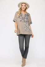 Load image into Gallery viewer, GiGio Stone Top with Patchwork Paisley and Animal Print Designs FINAL SALE Top GiGio   
