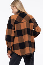 Load image into Gallery viewer, Blu Pepper Caramel and Black Plaid Shacket  Blu Pepper   
