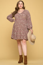 Load image into Gallery viewer, Oddi Ditzy Floral Tiered Dress in Cocoa  Oddi   
