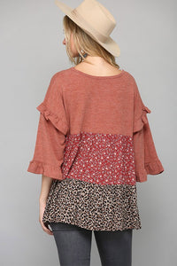 GiGio Clay Floral and Animal Printed Top  Gigio   