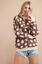Load image into Gallery viewer, Taupe and Cream Sweater with Big Cheetah Print  143 Story   
