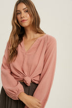 Load image into Gallery viewer, Balloon Sleeve Cotton Gauze Blouse in Ginger Top Wishlist   
