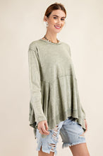 Load image into Gallery viewer, Easel Sharkbite Washed Tunic Top in Olive Grey  Easel   
