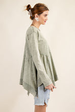 Load image into Gallery viewer, Easel Sharkbite Washed Tunic Top in Olive Grey  Easel   
