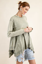 Load image into Gallery viewer, Easel Sharkbite Washed Tunic Top in Olive Grey  Easel   
