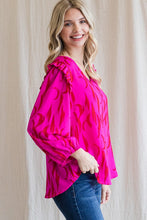 Load image into Gallery viewer, Jodifl Hot Pink and Red Printed Top Shirts &amp; Tops Jodifl   
