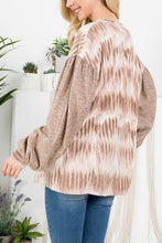 Load image into Gallery viewer, Tie Dye Top with Bubble Sleeves in Taupe Shirts &amp; Tops Ces Femme   
