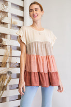 Load image into Gallery viewer, Easel Tiered Ruffled Top in Rusty Dusty Shirts &amp; Tops Easel   
