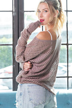 Load image into Gallery viewer, Eyelet Knit Sweater Top in Coco Top eesome   
