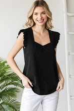 Load image into Gallery viewer, Jodifl Black Sweetheart Top with Ruffled Shoulders FINAL SALE Shirts &amp; Tops Jodifl   
