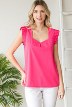 Load image into Gallery viewer, Jodifl Hot Pink Sweetheart Top with Ruffled Shoulders Shirts &amp; Tops Jodifl   
