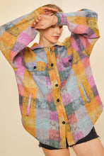 Load image into Gallery viewer, Multicolor Plaid Shacket Coats &amp; Jackets AnnieWear   
