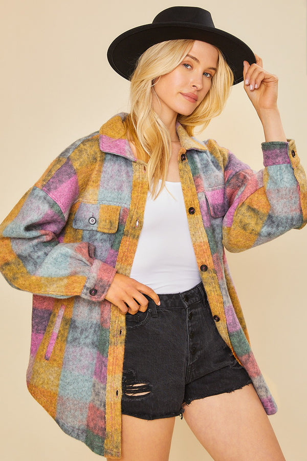 Multicolor Plaid Shacket -FINAL SALE Coats & Jackets AnnieWear   