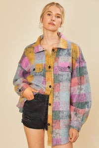 Multicolor Plaid Shacket Coats & Jackets AnnieWear   