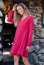 Load image into Gallery viewer, Ces Femme Long Sleeved Knit Dress in Red Dresses Ces Femme   
