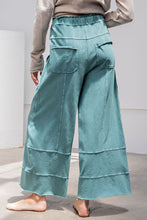 Load image into Gallery viewer, Easel Mineral Washed Terry Knit Pants in Teal Green ON ORDER EARLY NOVEMBER ARRIVAL Pants Easel   
