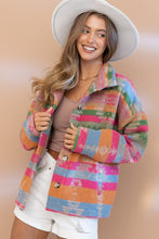 Load image into Gallery viewer, Fuchsia Aztec Printed Jacket Coats &amp; Jackets Blue B   
