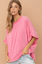 Load image into Gallery viewer, Hot Pink Studded Oversized Tshirt Shirts &amp; Tops Blue B   

