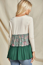 Load image into Gallery viewer, Tiered Knit Top with Sage Floral Prink Top Beeson River   
