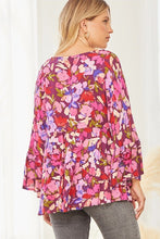 Load image into Gallery viewer, Mixed Floral Print Top in Magenta Top Andree by Unit   
