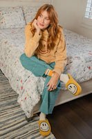 Easel Mineral Washed Terry Knit Pants in Teal Green Pants Easel   