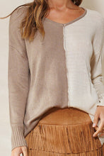 Load image into Gallery viewer, Solid Color Block Tunic Sweater in Mocha Sweaters Oddi   
