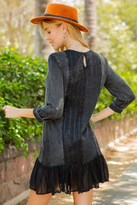 Charcoal Embroidered Dress by Young Threads Dress Young Threads   