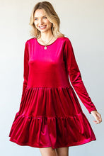 Load image into Gallery viewer, Velvet A Line Short Dress in Red Dress First Love   
