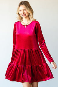 Velvet A Line Short Dress in Red Dress First Love   