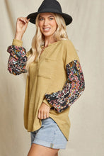 Load image into Gallery viewer, Floral Sleeve Mustard Top Top Beeson River   
