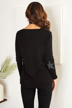 Load image into Gallery viewer, Shimmer Star Logo  Lightweight Sweater in Black Top venti6   
