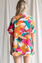 Load image into Gallery viewer, Jodifl Print V-neck Boxy Top in Fuchsia Top Jodifl   
