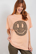 Load image into Gallery viewer, Easel Happy Face Print Washed Cotton Top in Apricot Top Easel   
