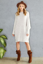 Load image into Gallery viewer, CROCHET DOLEMAN LONG SLEEVE TUNIC DRESS IN IVORY Dress Venti6   
