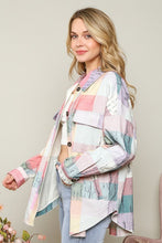 Load image into Gallery viewer, Vintage Gingham Shacket in Rainbow Shacket Peach Love California   
