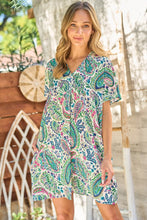 Load image into Gallery viewer, Hailey &amp; Co. Paisley Print Dress in Green Dress Hailey &amp; Co.   
