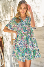 Load image into Gallery viewer, Hailey &amp; Co. Paisley Print Dress in Green Dress Hailey &amp; Co.   
