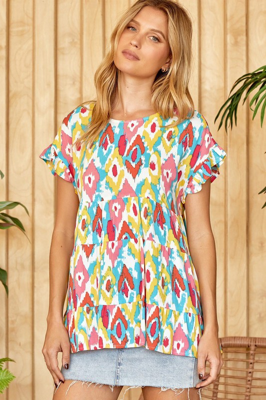 Printed Babydoll Tunic