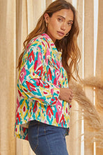 Load image into Gallery viewer, Corduroy Multi Colored Print Jacket in Ivory Multi Top Andree by Unit   
