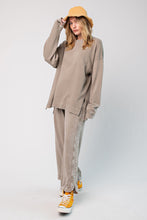 Load image into Gallery viewer, Pants Only - Easel Mineral Washed Terry Knit Pants in Mocha  Easel   
