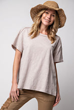 Load image into Gallery viewer, Easel Short Sleeve Boxy Cotton Top in Ecru Top Easel   
