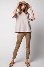 Load image into Gallery viewer, Easel Short Sleeve Boxy Cotton Top in Ecru Top Easel   
