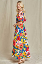 Load image into Gallery viewer, Beeson River Floral Wrap Maxi Dress in Royal Blue Dress Beeson River   
