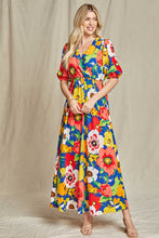 Load image into Gallery viewer, Beeson River Floral Wrap Maxi Dress in Royal Blue Dress Beeson River   
