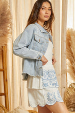 Load image into Gallery viewer, Denim Jacket with Diamond Trim Detail in Denim Jacket Andree by Unit   

